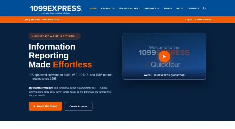 The 1099 Express homepage