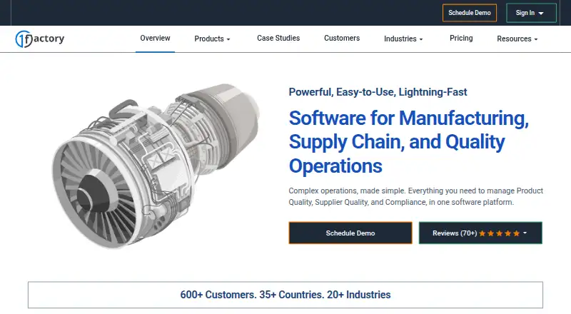 The 1factory homepage