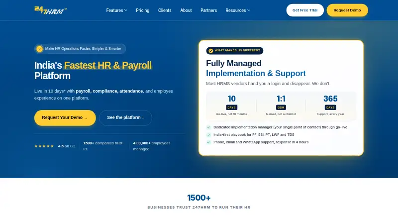 The 247HRM homepage