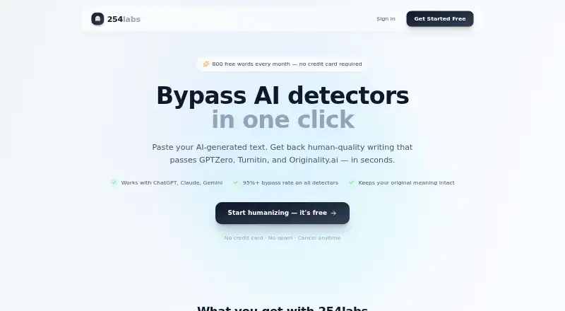 The 254labs Ghost Mode Humanizer homepage
