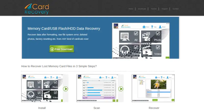 The 4Card Recovery homepage
