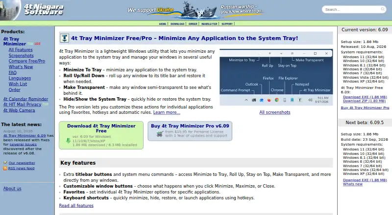 The 4t Tray Minimizer homepage