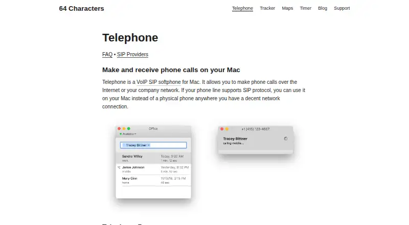 The Telephone homepage