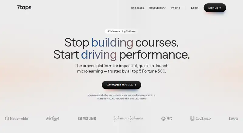 The 7taps homepage