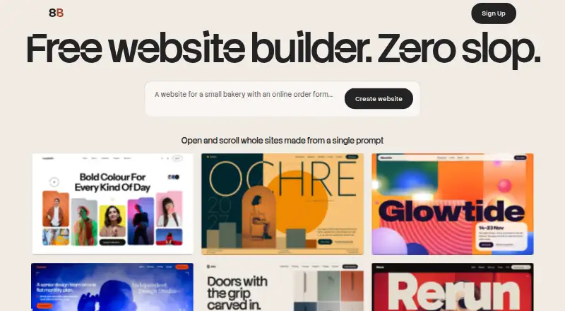 The 8B homepage