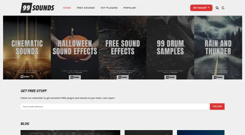 The 99Sounds homepage