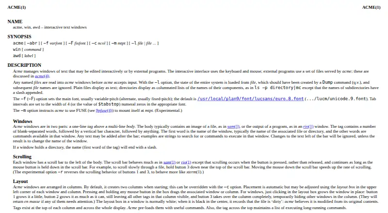 The Acme homepage
