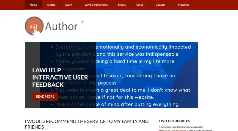 The A2J Author homepage