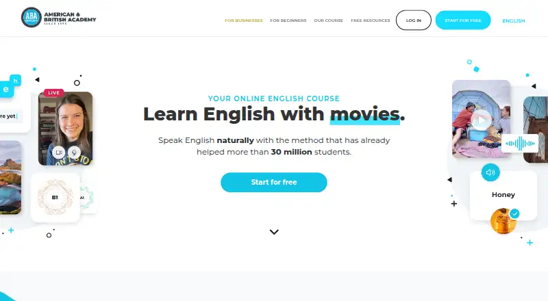 The ABA English homepage