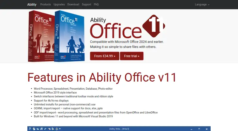 The Ability Office homepage