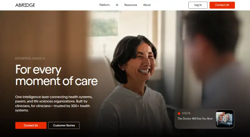 The Abridge homepage