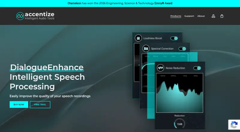 The Accentize DialogueEnhance homepage