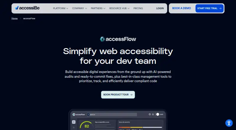 The accessFlow homepage