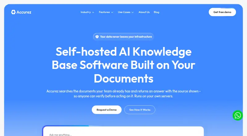 The Accurez homepage