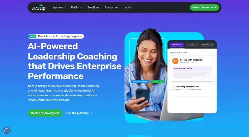 The AceUp homepage