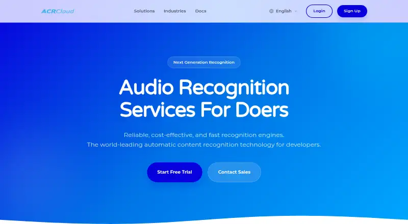 The ACRCloud homepage