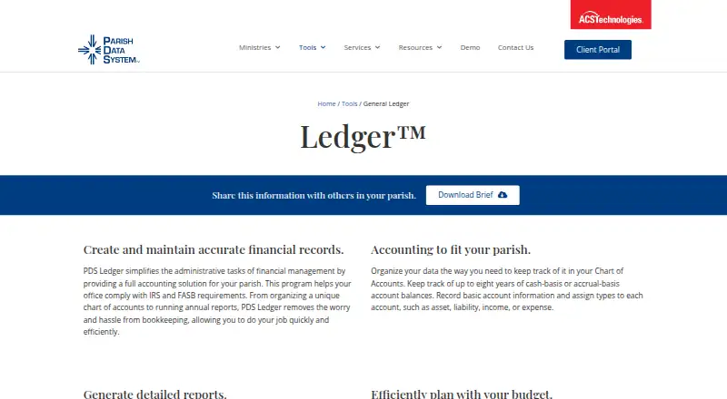 The PDS Ledger homepage