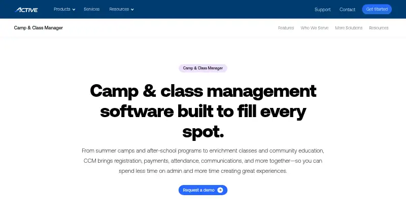 The ACTIVE Camp & Class Manager homepage