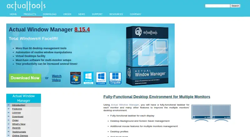 The Actual Window Manager homepage