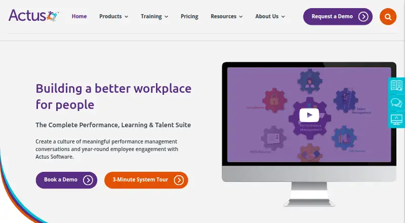 The Actus homepage