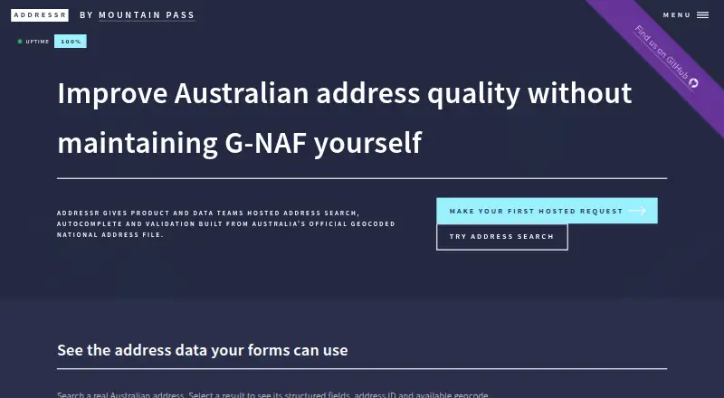 The Addressr homepage