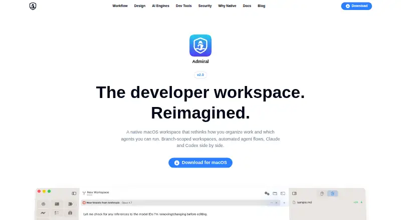 The Admiral homepage