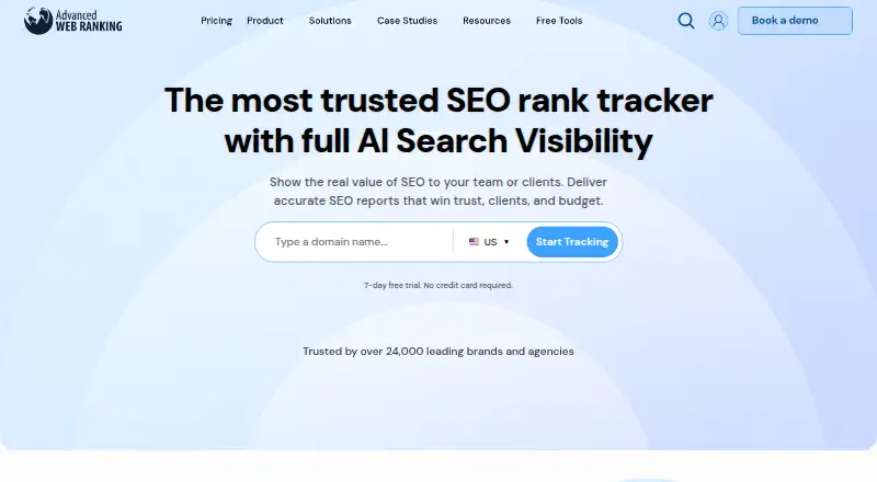 The Advanced Web Ranking homepage