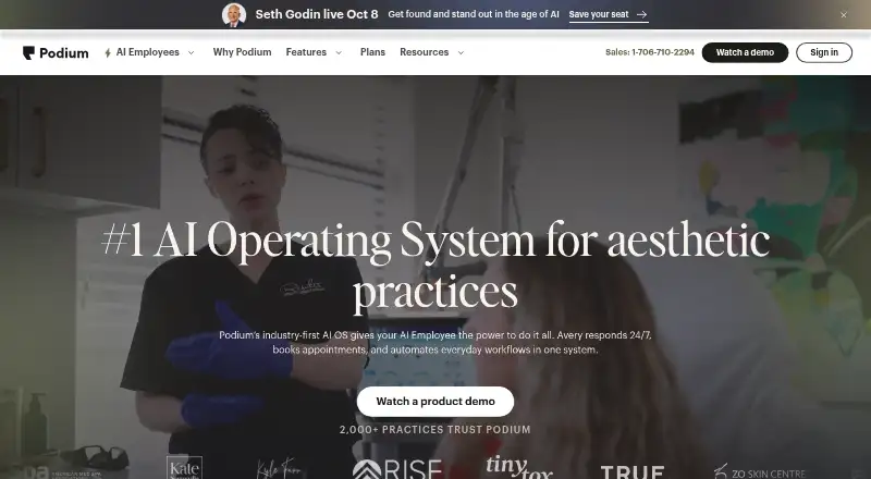 The Podium Aesthetics homepage