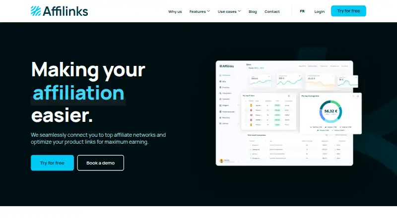The Affilinks homepage