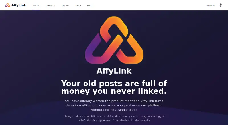 The AffyLink homepage