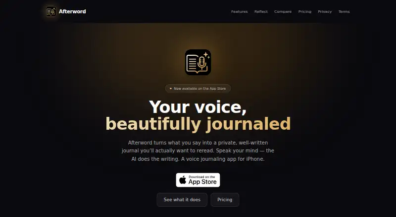 The Afterword homepage
