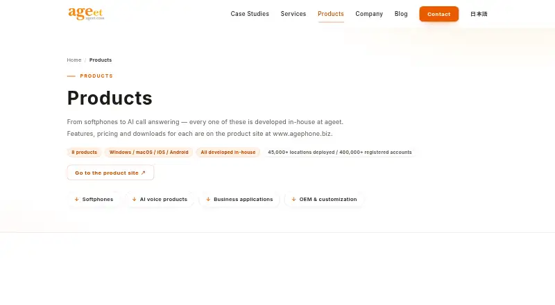 The AGEphone homepage