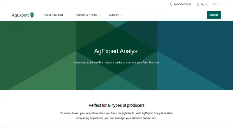 The AgExpert Analyst homepage