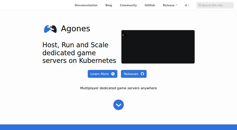 The Agones homepage
