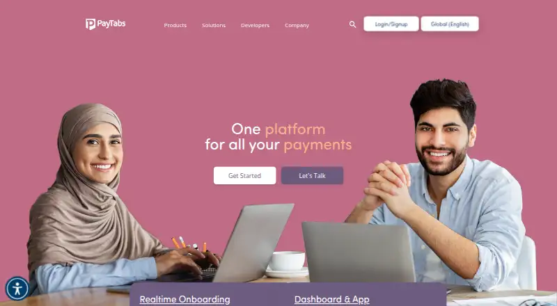 The PayTabs Payment Links homepage