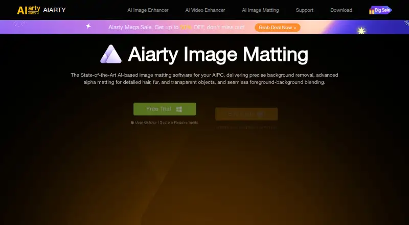The Aiarty Image Matting homepage