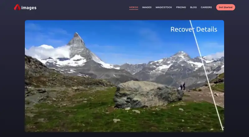 The AImages Video Enhancer homepage
