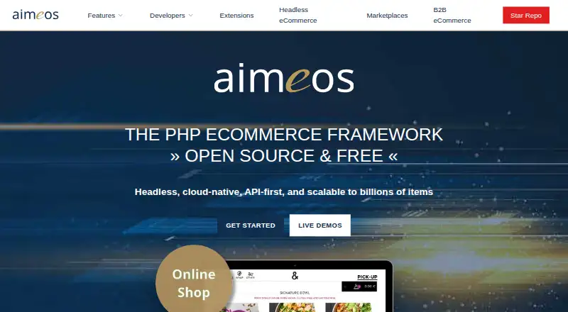 The Aimeos homepage