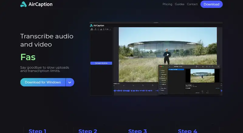 The AirCaption homepage