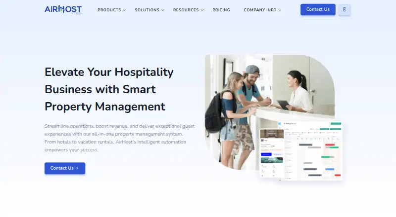 The AirHost homepage
