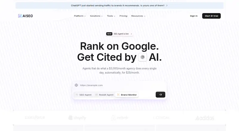 The AISEO homepage