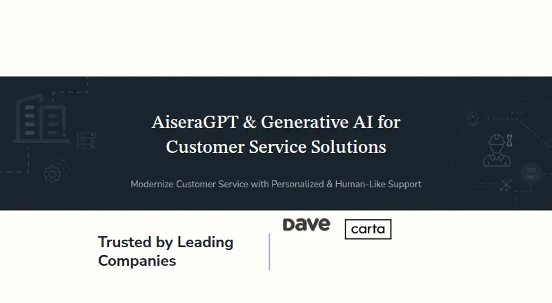The Aisera Customer Service homepage