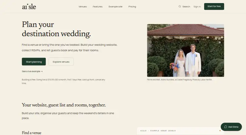 The Aisle homepage
