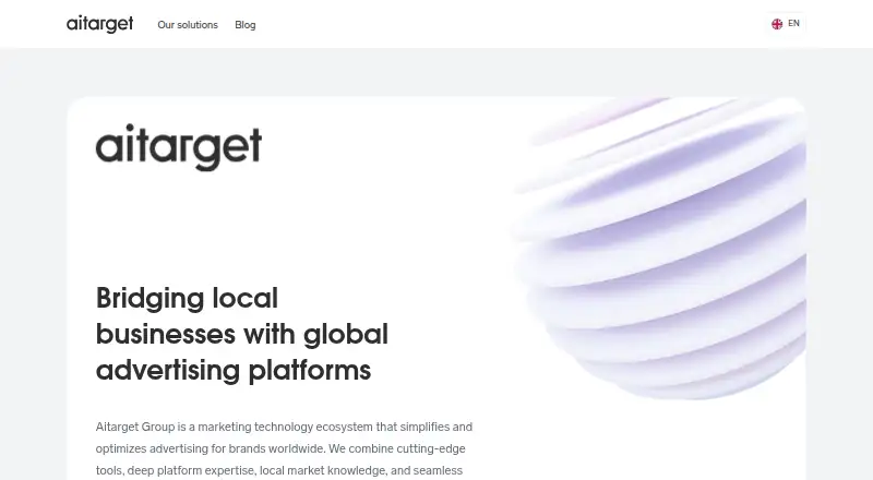The Aitarget homepage