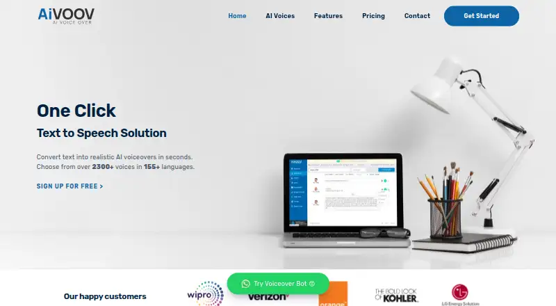 The AiVOOV homepage