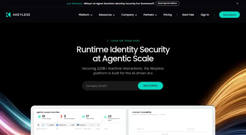 The Akeyless homepage