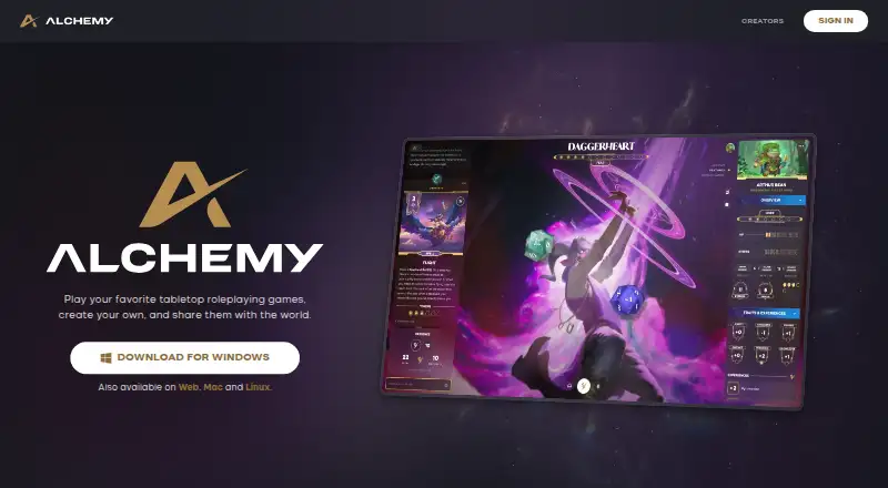 The Alchemy RPG homepage