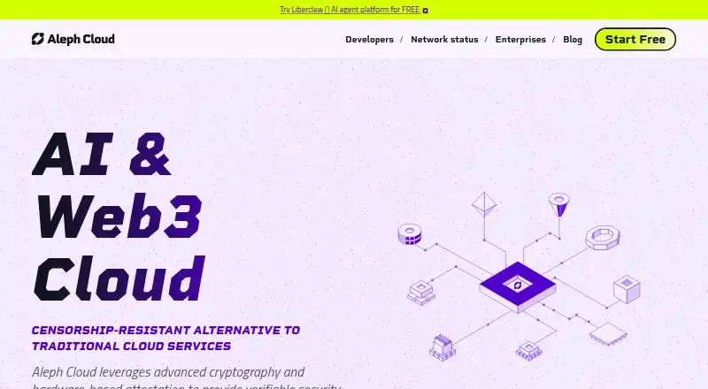 The Aleph Cloud (formerly Aleph.im) homepage