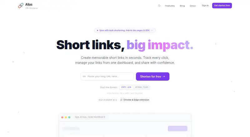 The Alias homepage