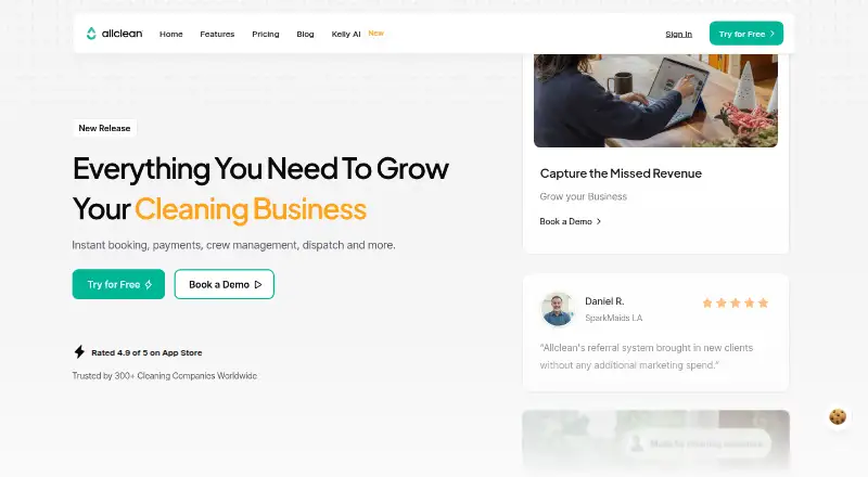 The Allclean homepage